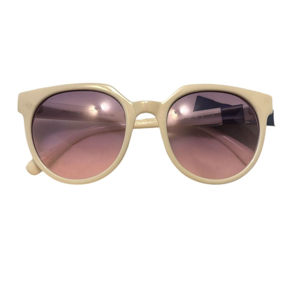 Universal Thread White Round Sunglasses Pink Gradient Retro Shades